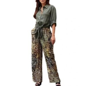 Karen Kane “On Safari” wide leg crepe pants M Women's